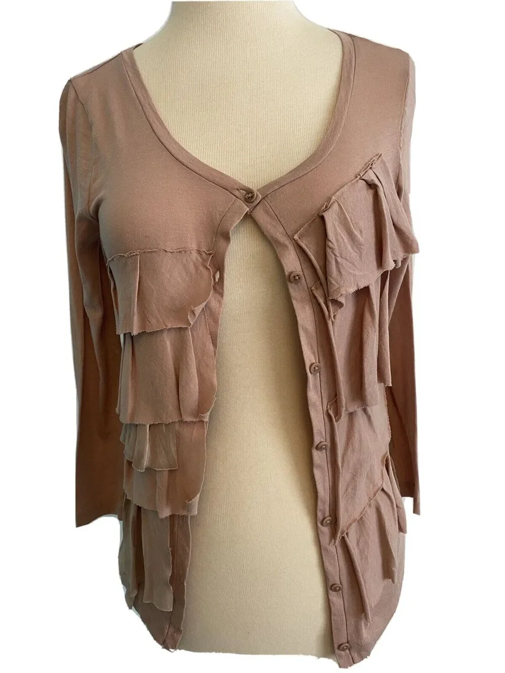 XS J. Crew Blush Long Sleeve Cardigan lightweight Sweater 100% Cotton 77388